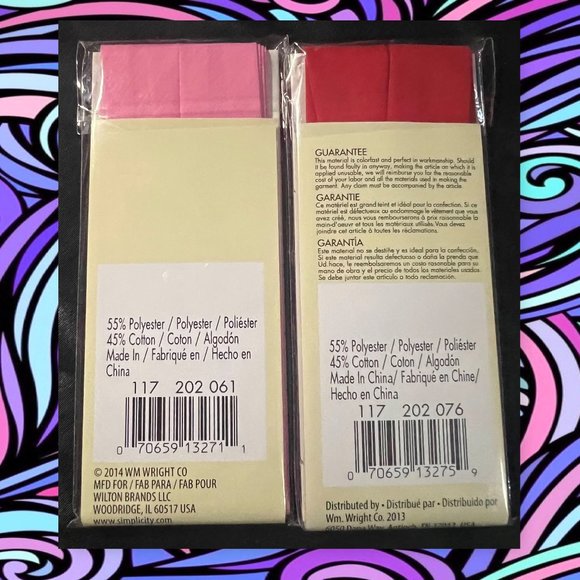 Pink & Red Bias Tape Wide Single Fold - Picture 3 of 5